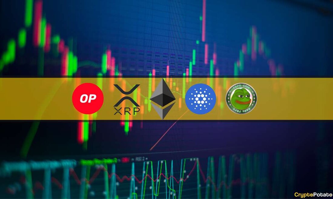 Diese Woche werfen wir einen genaueren Blick auf Ethereum, RippleCardano, Optimismus und Pepe. Ethereum (ETH) Die Marktführer stagnierten in der vergangenen Woche und ETH verzeichnete einen bescheidenen Preisanstieg von 2,6 %. Die Volatilität ist gering geblieben und der Preis liegt weiterhin unter dem wichtigen Widerstand bei 1.820 $. Die PA- und Momentum-Indikatoren zeigen die Unentschlossenheit der Marktteilnehmer. Angesichts des sinkenden Volumens scheinen sowohl Bullen als auch Bären vom Markt verschwunden zu sein. Es gibt keine Überzeugung auf beiden Seiten und der Preis hat sich nicht entscheidend bewegt. Die aktuelle Unterstützung liegt bei 1.660 $. Mit Blick auf die Zukunft scheint &hellip;